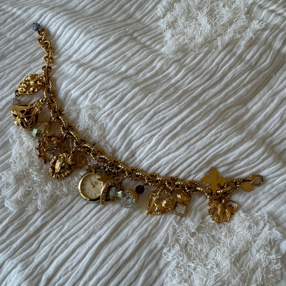 Vintage Kirk’s Folly Watch Charm Bracelet Necklace